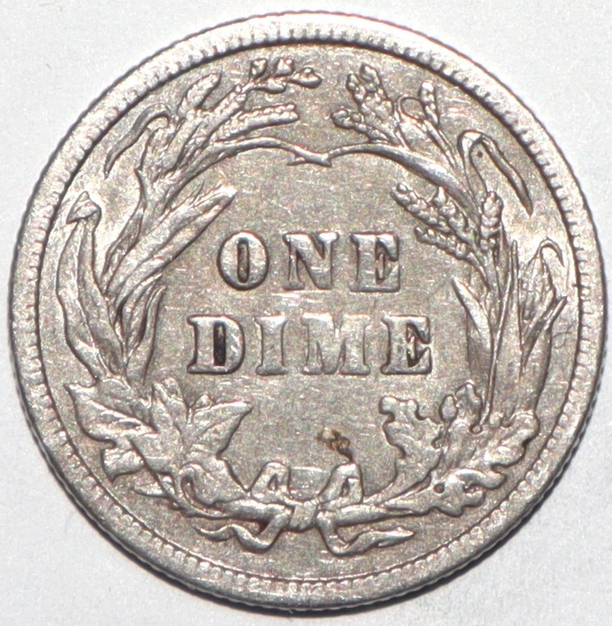 1914 Barber Dime XF/AU (O230)