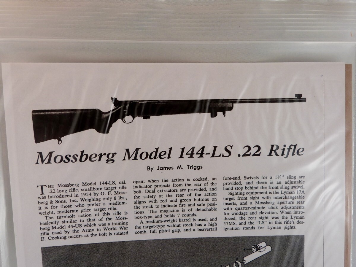 MOSSBERG MODEL 144-LS .22 RIFLE BREAK DOWN INSTRUCTION KIT