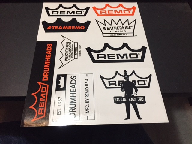 Remo Drum heads 9pc Custom Sticker Set