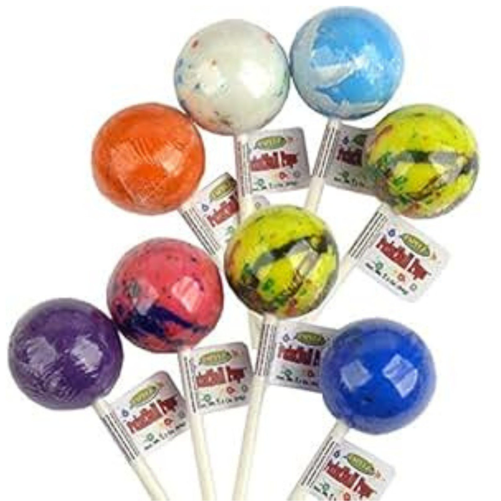 Giant Jawbreakers on a Stick 6 Count Paintball Pops 9 Layer Candy