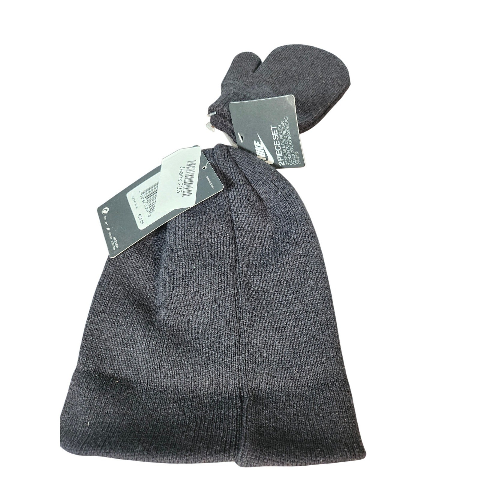 Nike Beanie and Mittens Set Toddler 2T-4T Grey NWT Knit 2-Piece Winter Accessory
