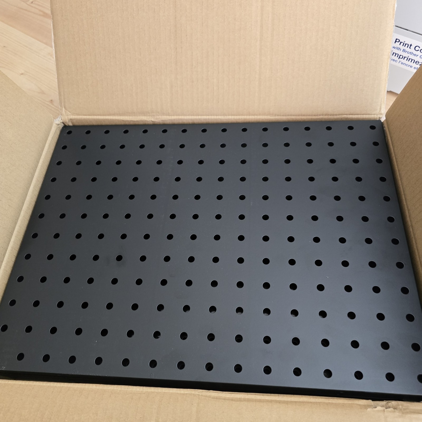 Peg Board, 4 Pack Metal Pegboard Panels without Hooks, Black Pegboards Wall...