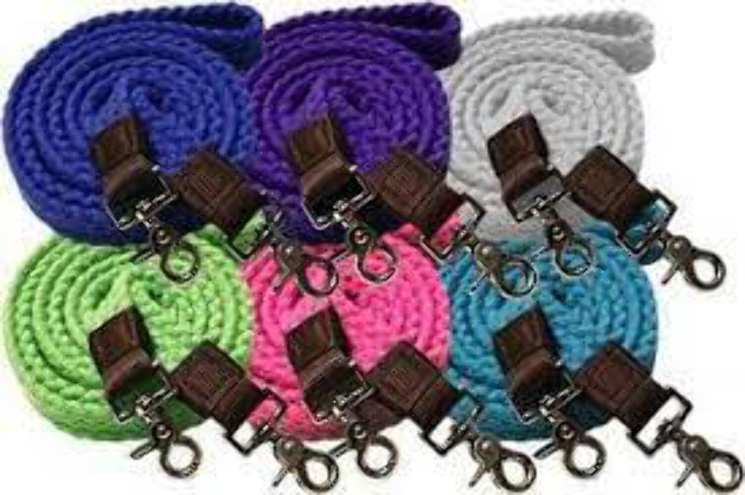 New! 7 1/2' foot long COTTON ROPING REINS w/ Scissor snap ends  6 COLORS!