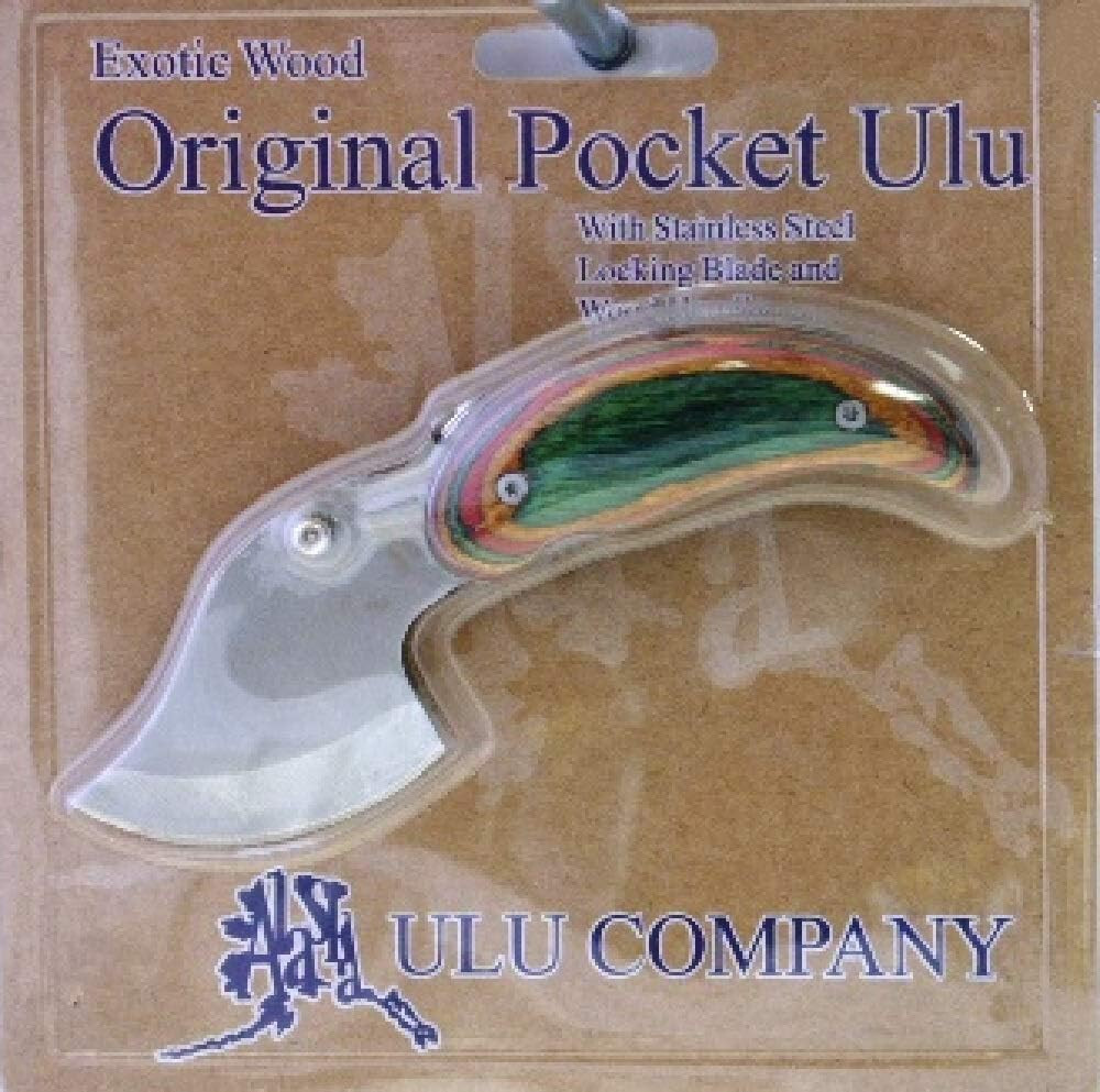 Alaska Pocket Ulu with Stainless Steel Locking Blade - Exotic Wood