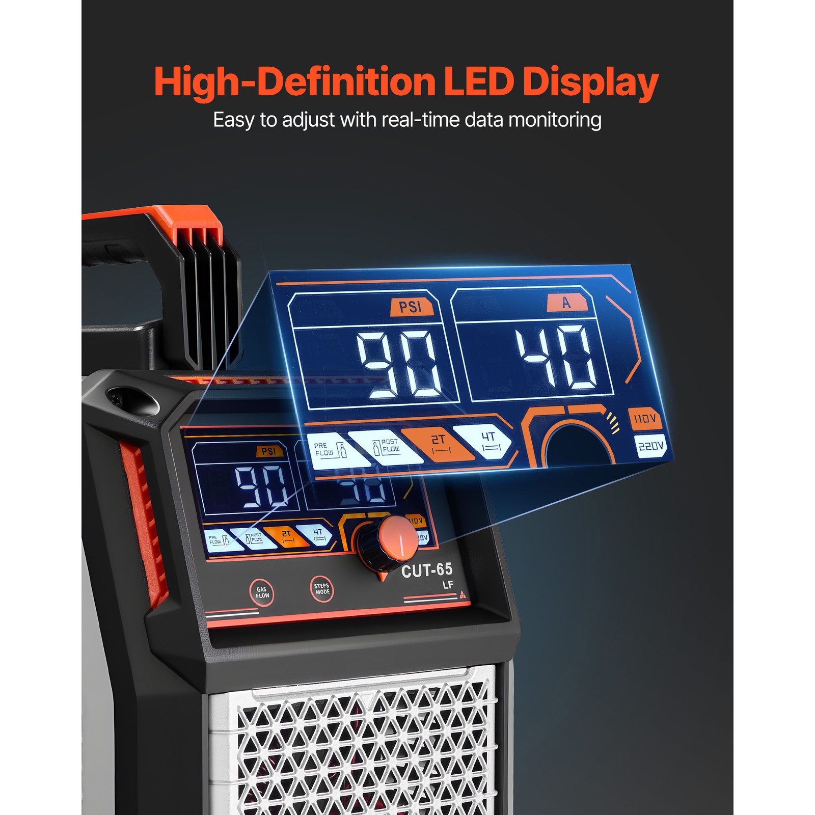 Uimoso 65A Plasma Cutter with Non-Touch Pilot Arc and Low-Frequency Operation