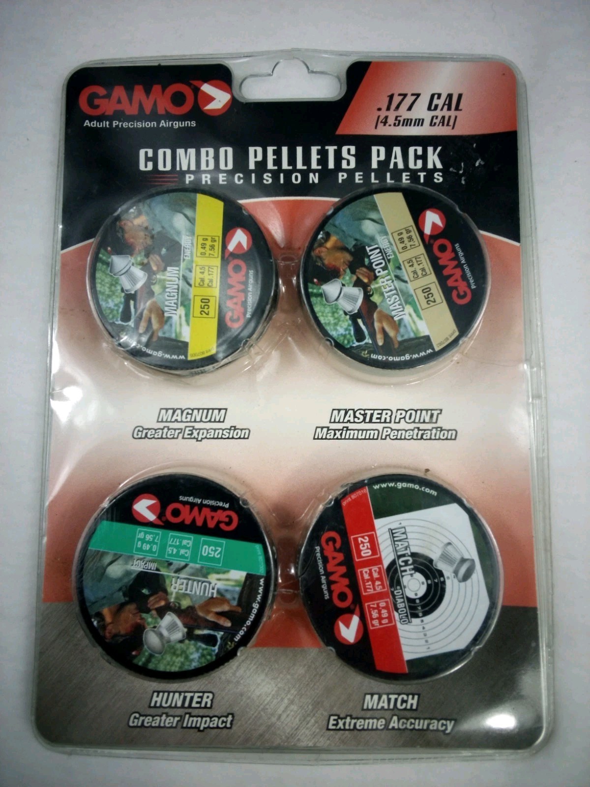 Gamo Precision Pellets .177 Pellets Combo Pack Blister Card 1000 Pack Lead Mater