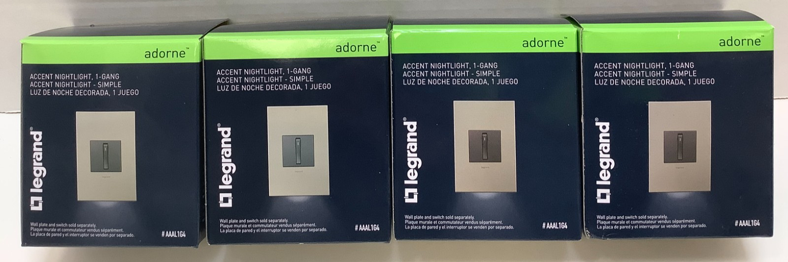 Legrand Adorne Accent Night Light (AAAL1G4), 1 Gang, Lot of 4