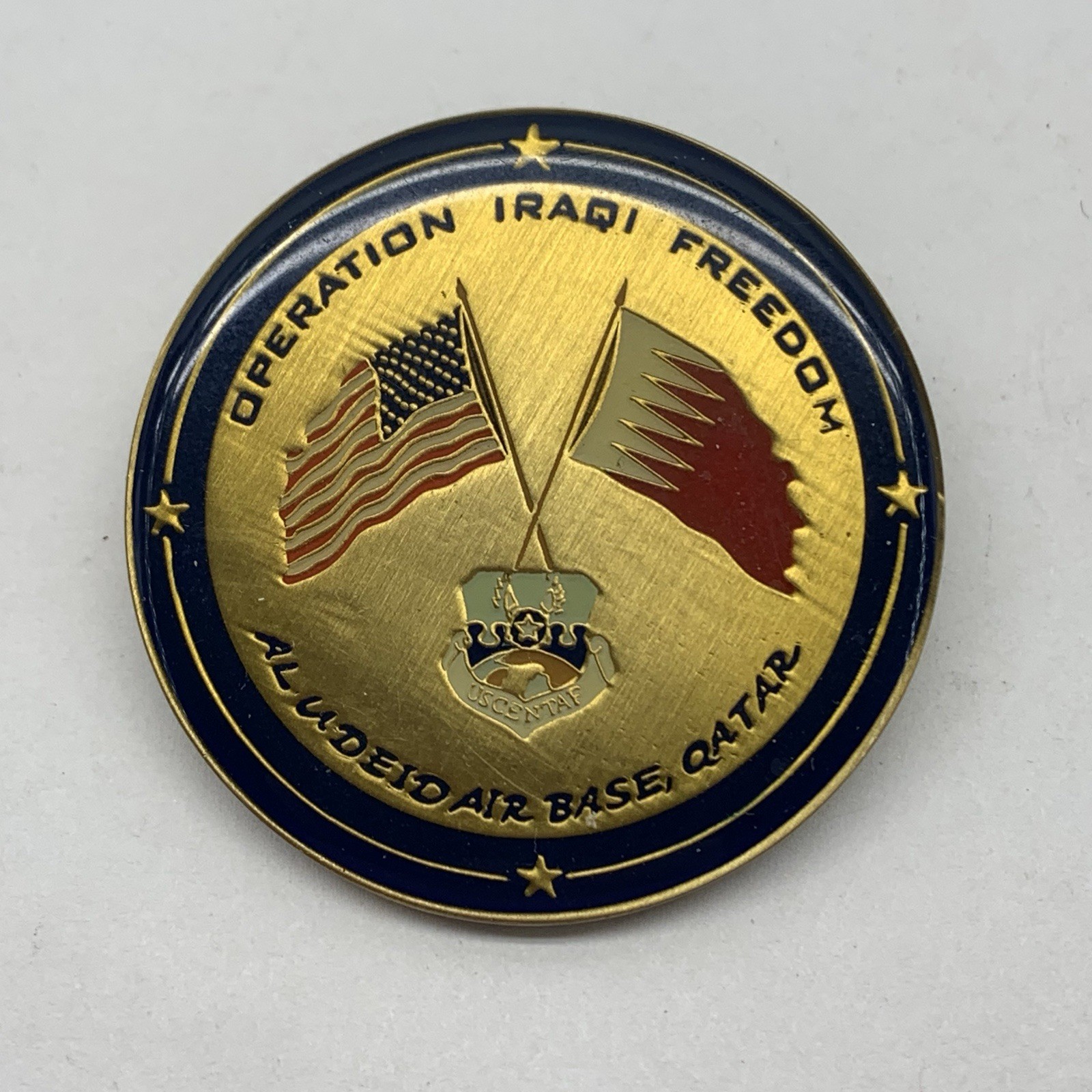 Operation Iraqi Freedom Challenge Coin Defensor Fortis 379 ESFS Air Base Qatar