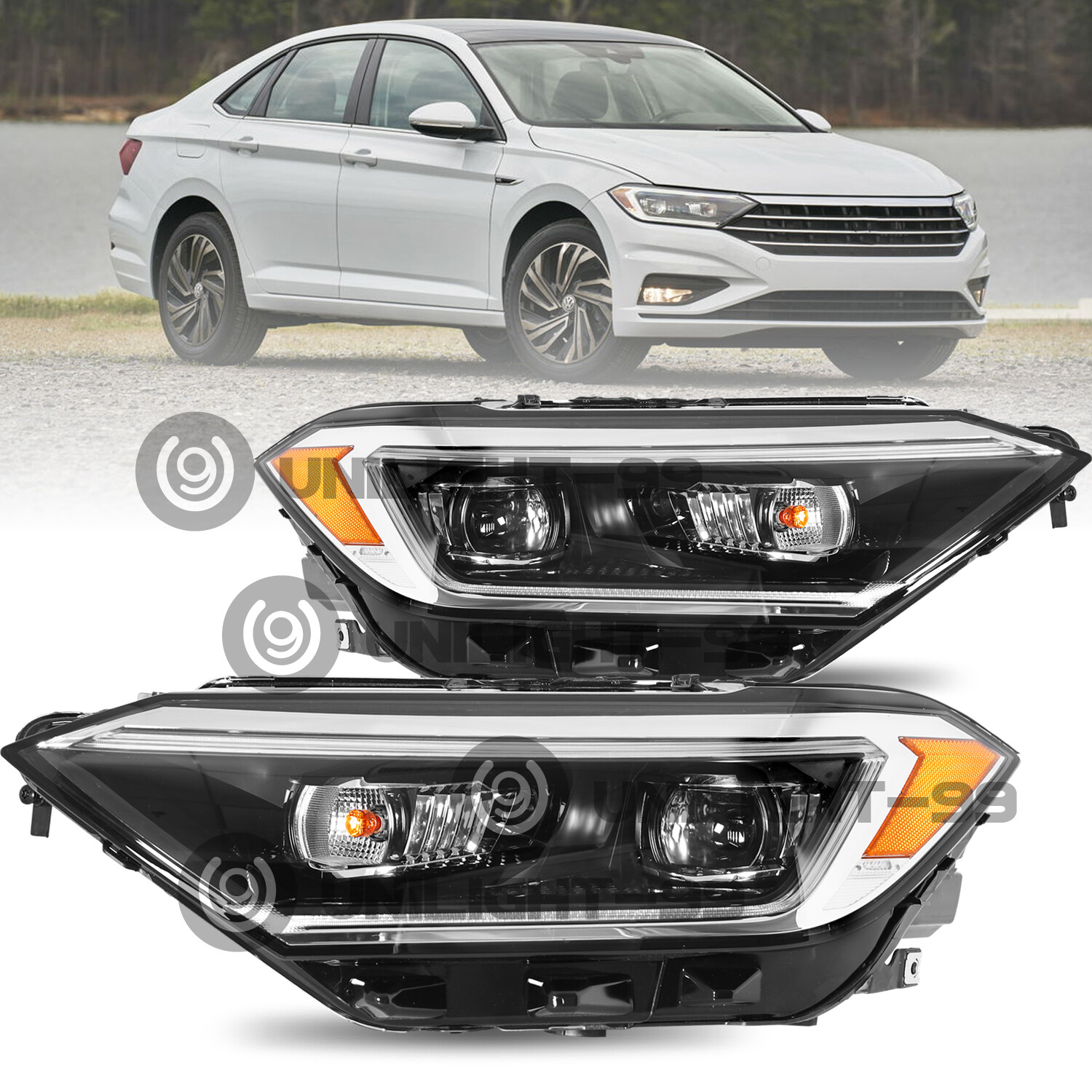 For 2019-2022 Volkswagen Jetta SEL w/LED DRL Projector Headlight Headlamp19-22
