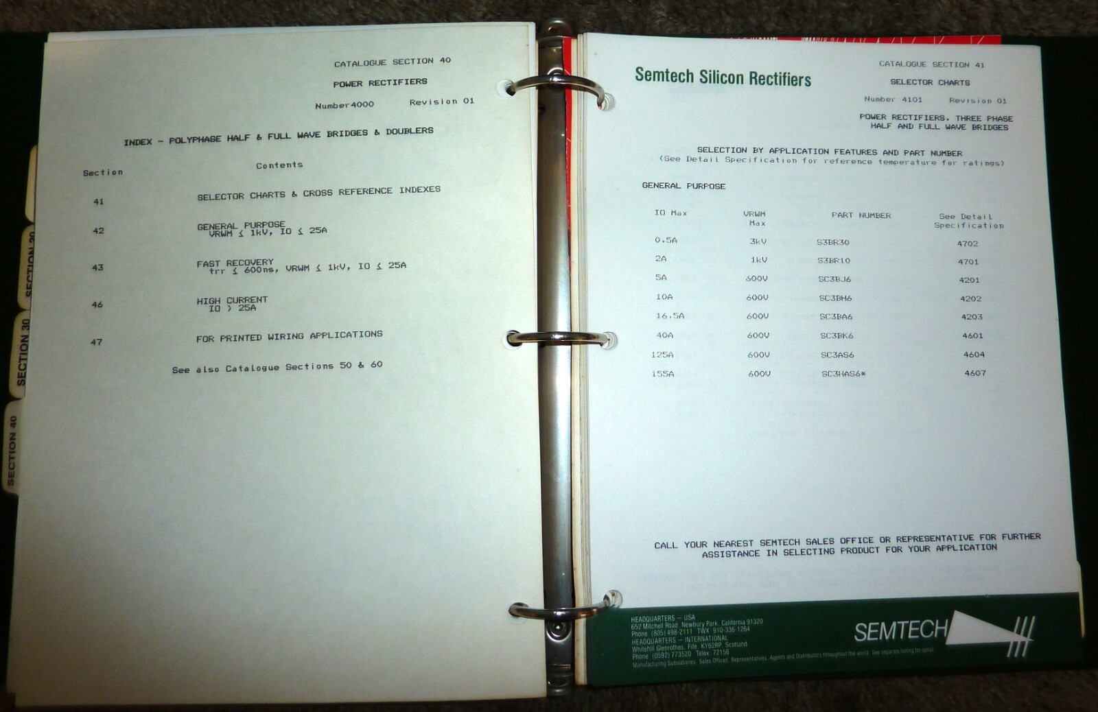 Semtech Corporation Catalogs & Data Sheets In Binder