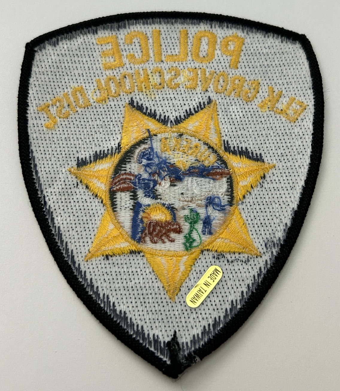 Elk Grove School DIstrict California Police Blue Background Patch Unused
