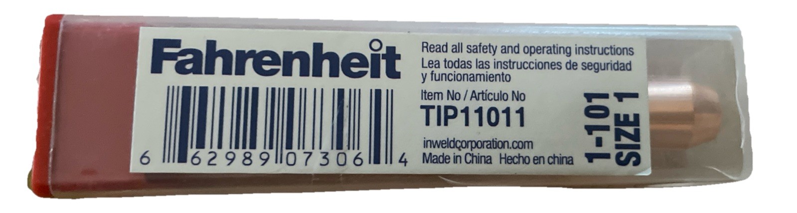 Fahrenheit branded soldering iron tip, model TIP1101 Size 1