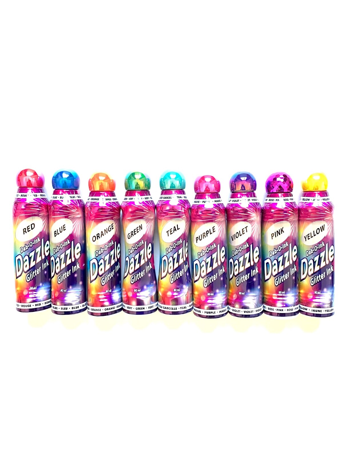 Bingo Daubers- Dazzle Glitter 3oz- Set of 9 Daubers- One Of Each Color