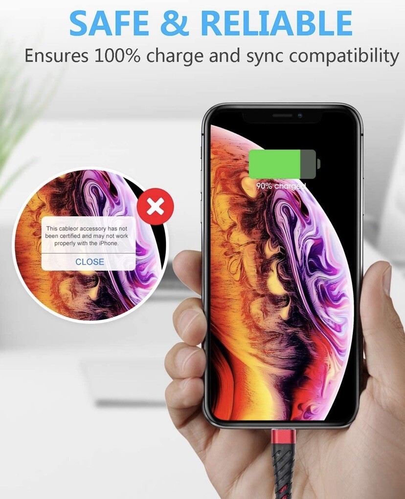 3 Pack Fast Charger USB Cable For iPhone 6 7 8Plus iPhone XR Xs Max 11 12 13 Pro