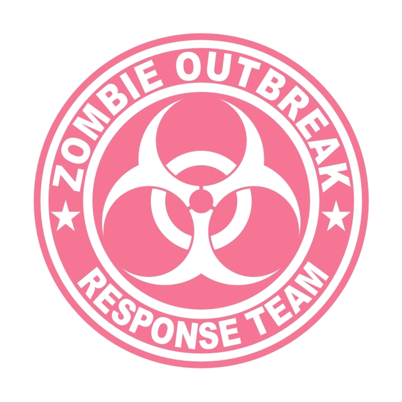 Pink Zombie Outbreak Response Team Hard Hat Decal / Helmet Sticker ZORT