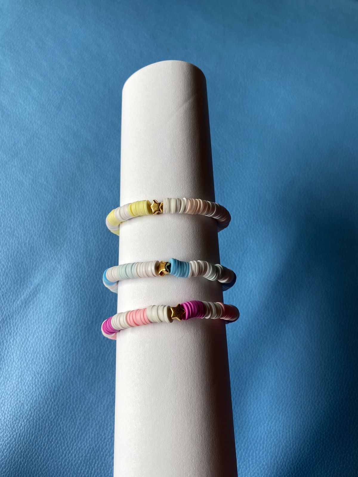 Cute Pastel Bracelet Set Of 3 Aesthetic Blue Yellow And Pink Bracelet Set