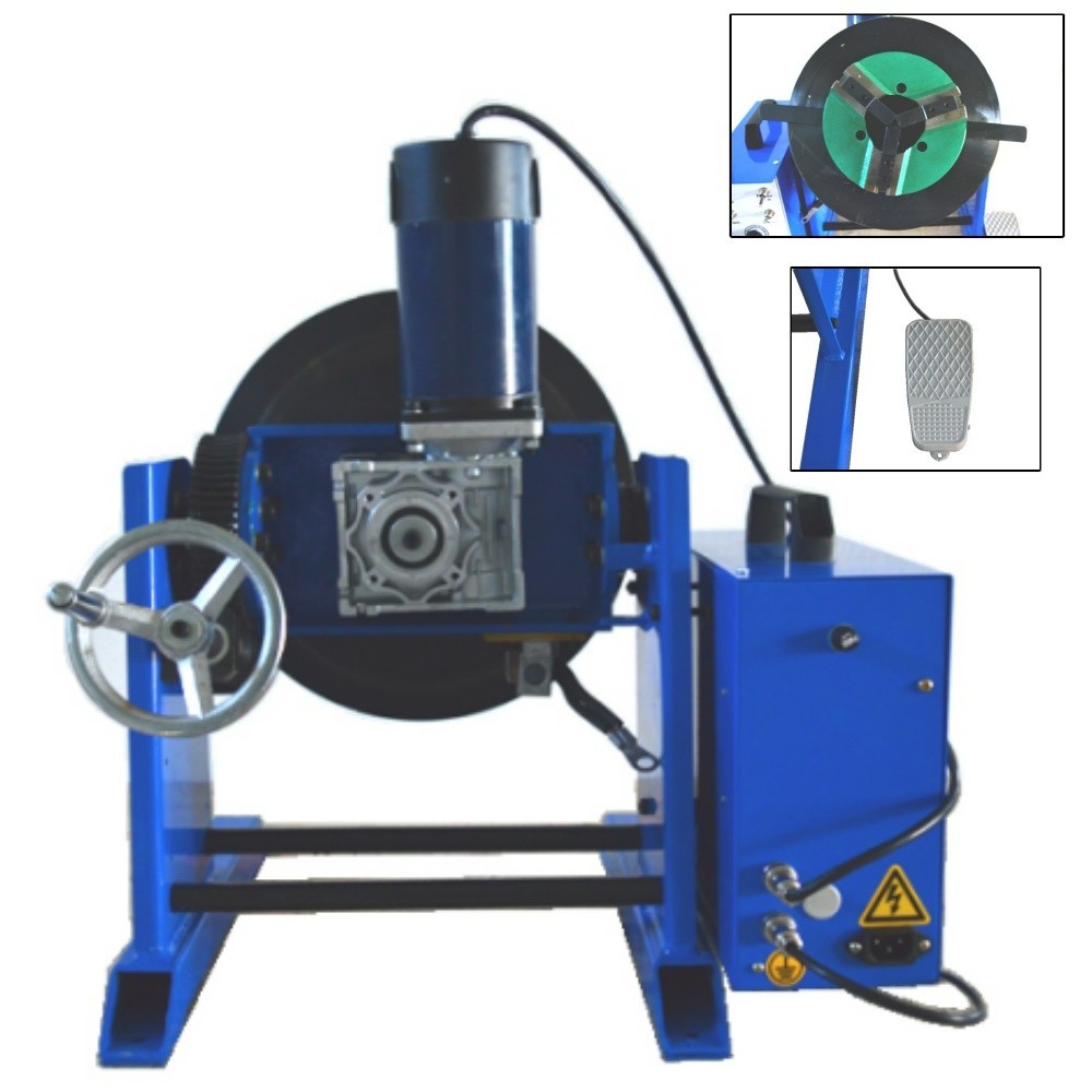 110V 50kg Welding Positioner Turntable Rotary Welding Positioner w/ 200mm Chuck