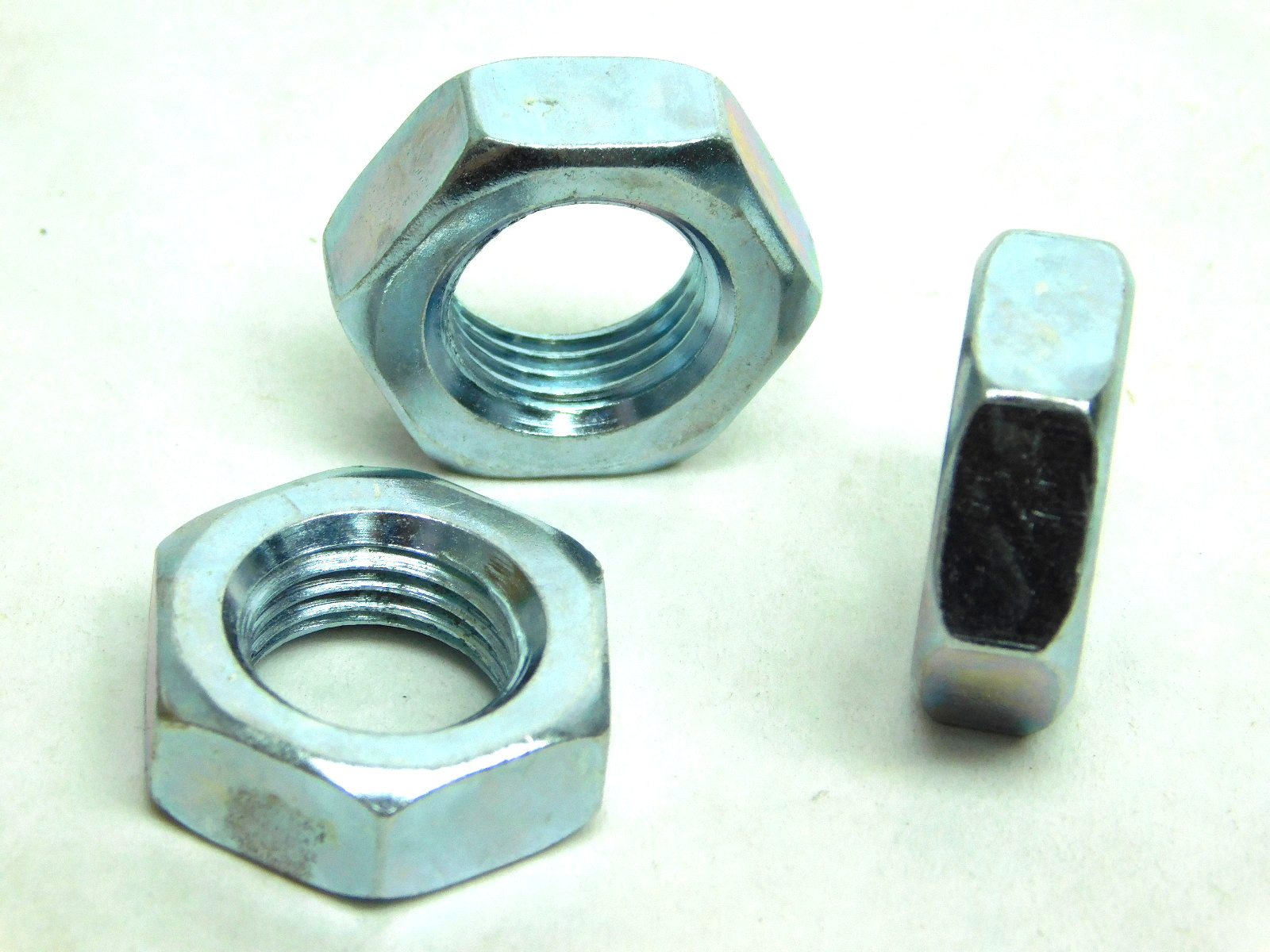 100! Steel Hex Jam Nut Zinc Plated 9/16"-18 Thread/ 7/8" Width / 5/16" Thick NH
