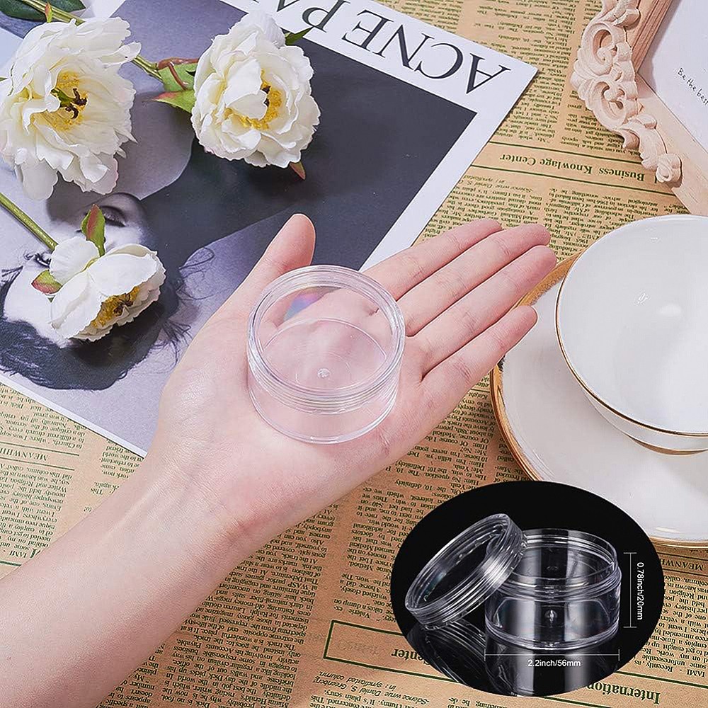 1box Plastic Bead Containers Column Clear 5.6x3.4cm Capacity: 50ml