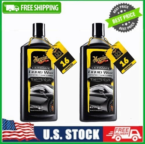 2 PACK Meguiar's Ultimate Liquid Wax Long-Lasting Synthetic Wax, 16 oz