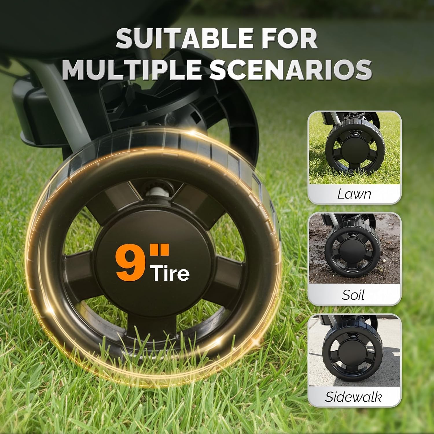 70lbs Fertilizer Spreader with 15 Adjustable Drop Rate Pre-Assembled