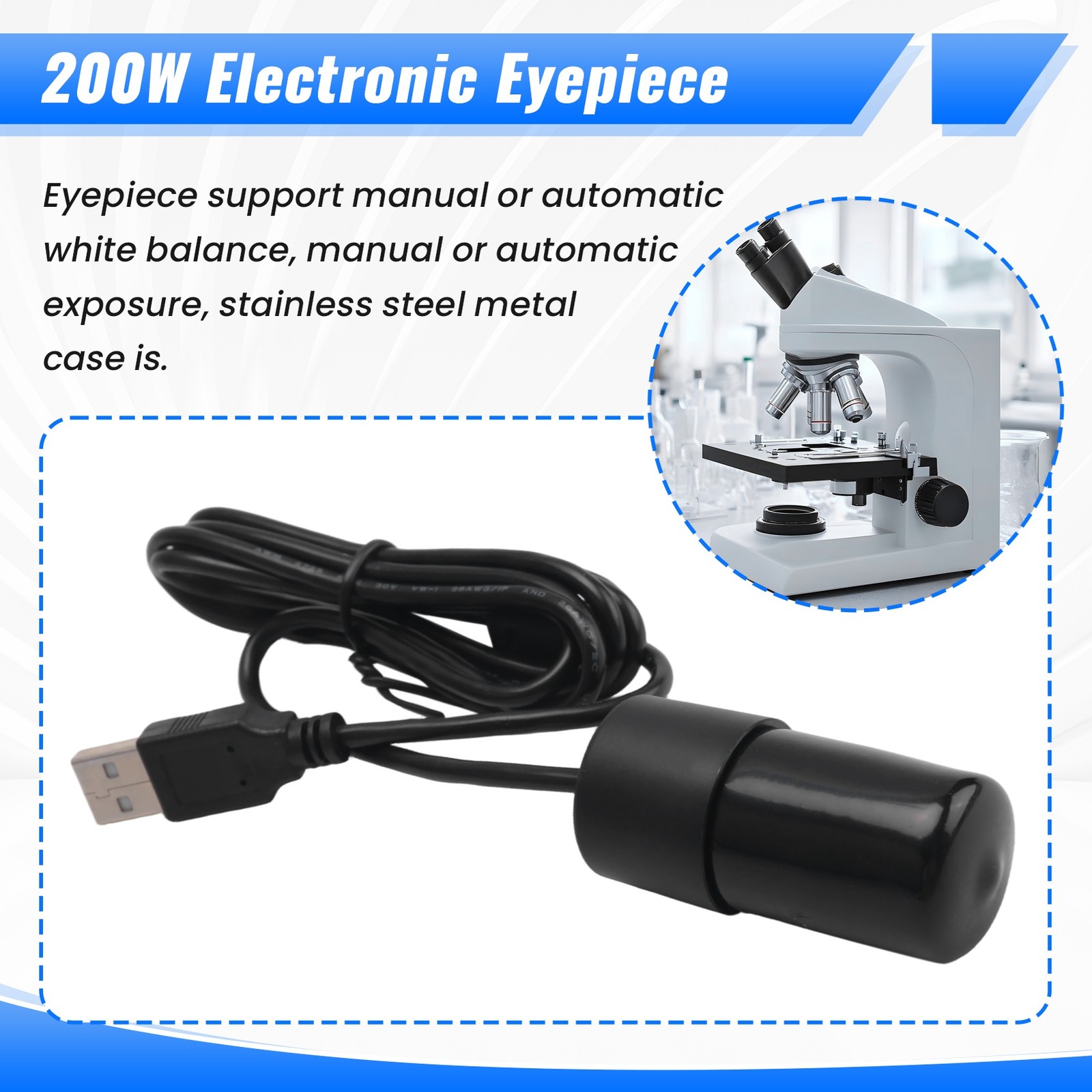 2MP Digital USB Universal Eyepiece Camera for Microscopic Science Education C4F7