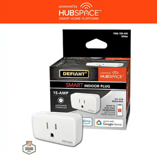 15 Amp 120-Volt Indoor Smart Plug and Timer Wi-Fi Bluetooth Single Outlet Powere