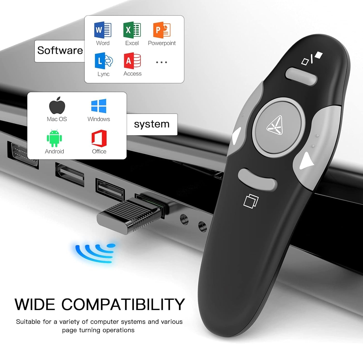 QUI Presentation Clicker Wireless Presenter Remote USB