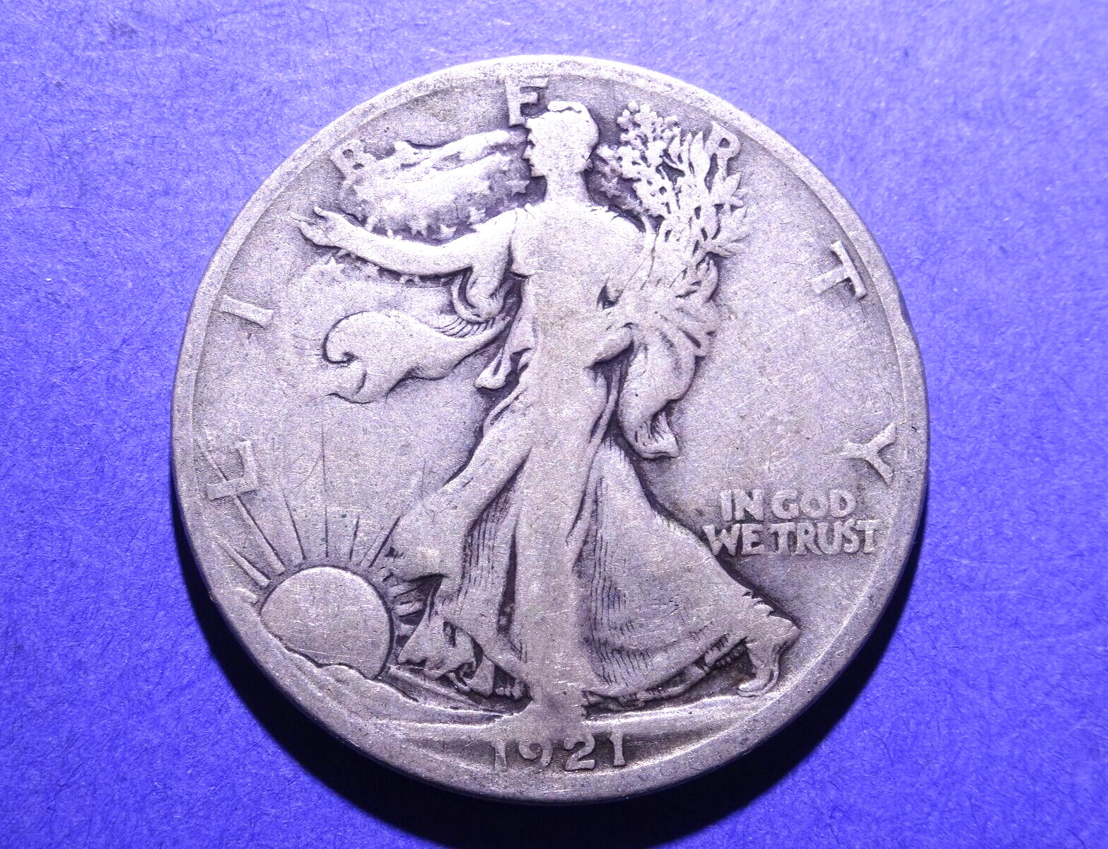 1921-D Walking Half Dollar  VG