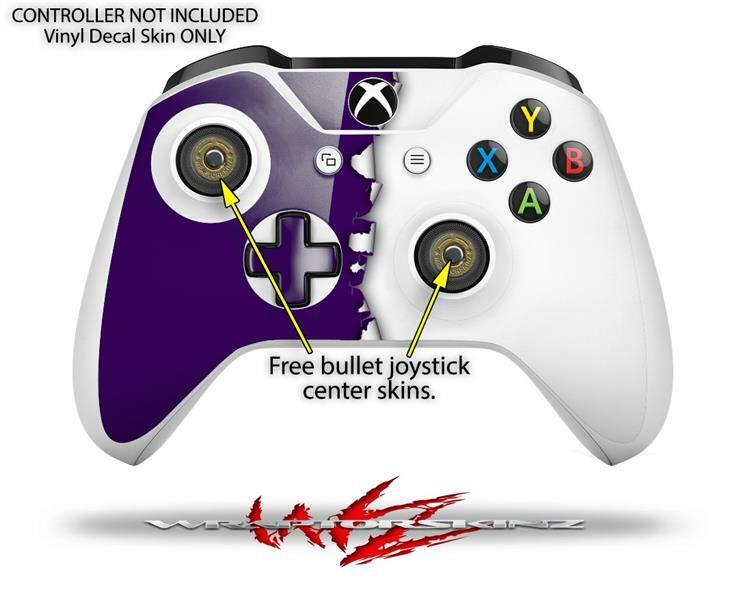 Skin XBOX One S Console Controller Ripped Colors Purple White