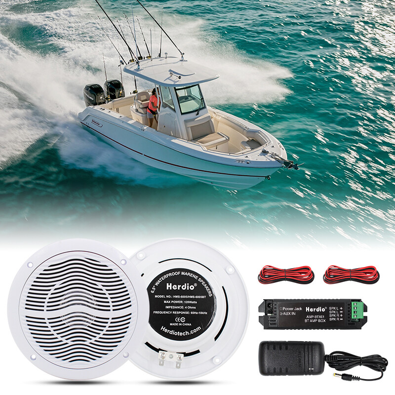 Herdio 6.5"in ceiling speaker Boat Marine Bluetooth Outdoor Waterproof Stereo