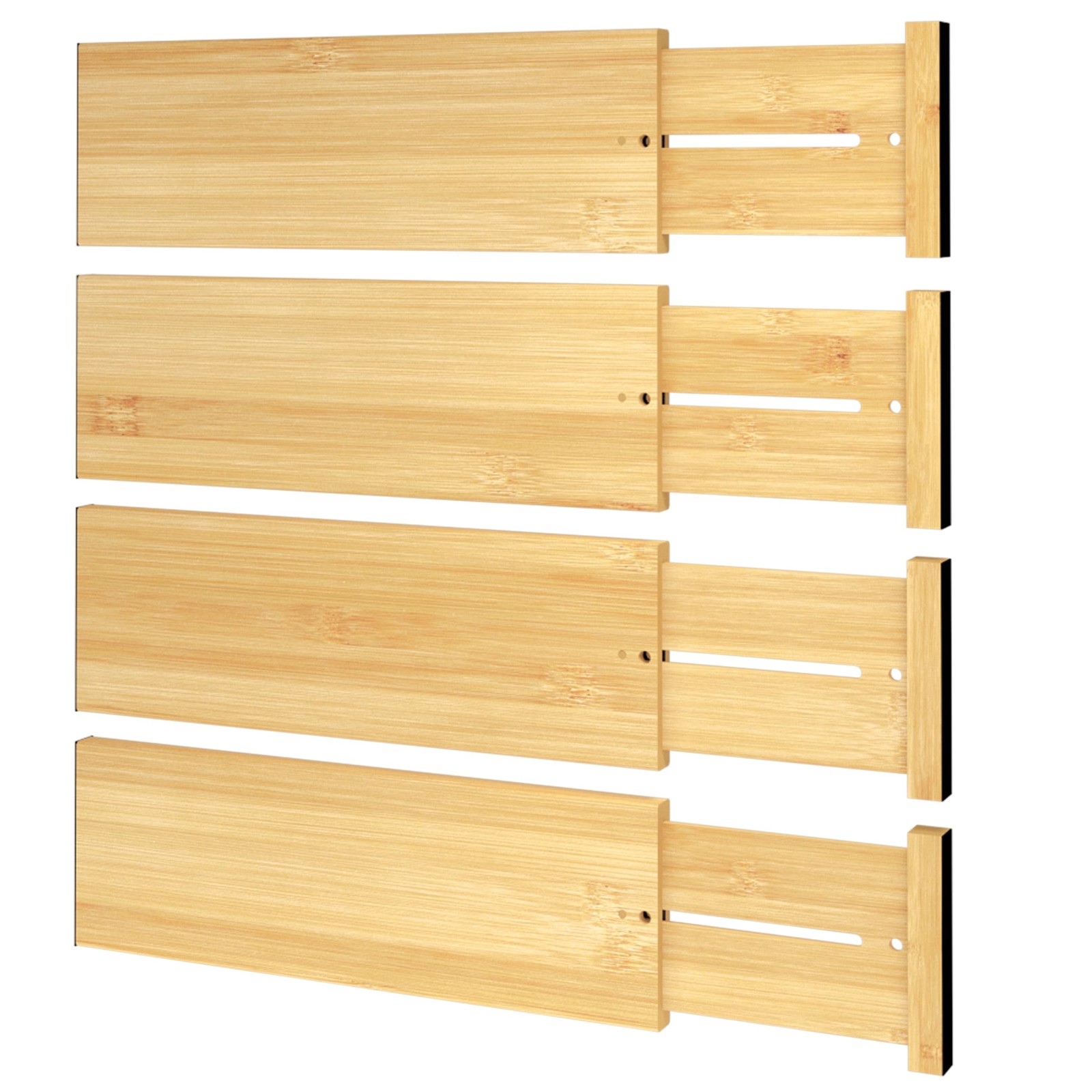 BAMEOS Bamboo Expandable Drawer Dividers Fits 12.2"17" Drawers 4" Extra Deep