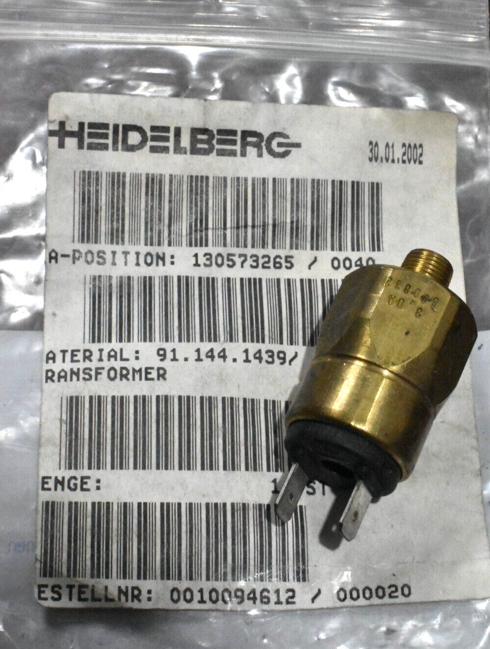 Heidelberg 91.144.1439 Transformer NOS