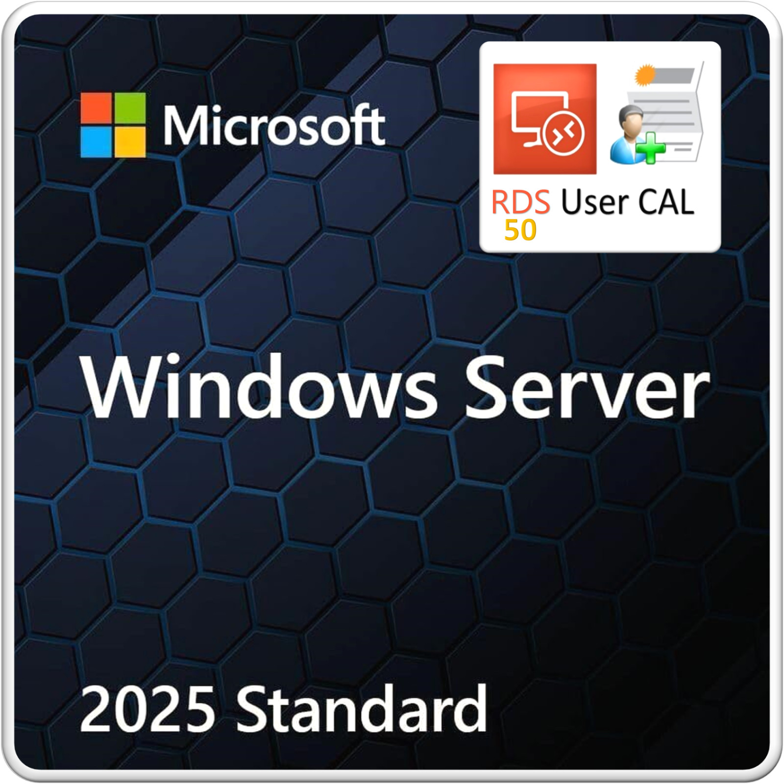 Microsoft Windows Server 2025 Standard (P73-08495) USB with 50 RDS User CALs
