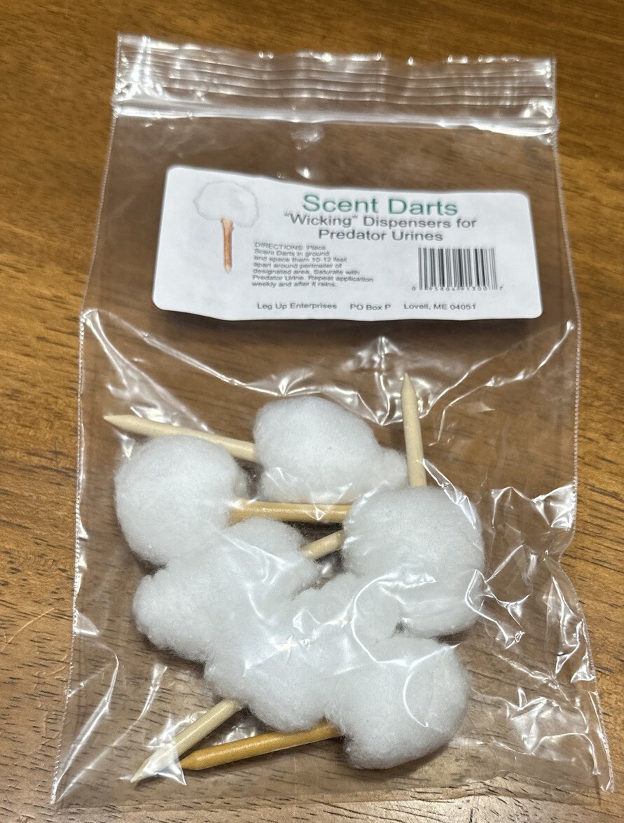Urine Scent Darts Wicking Dispensers For Predator Urines By Leg Up Enterprises