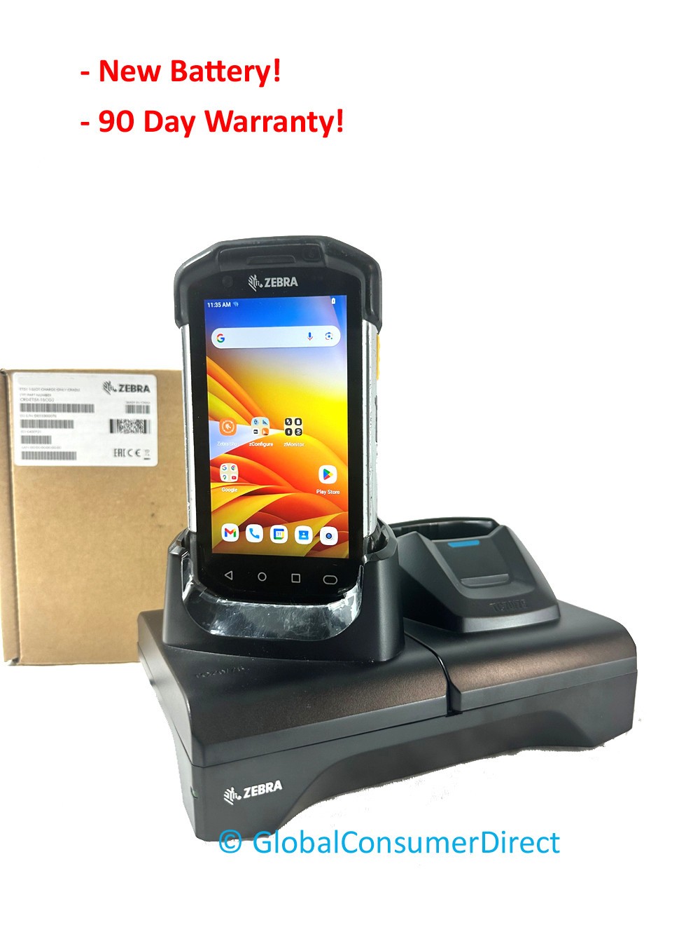 Zebra TC77 Android 14 Google Play 2D Barcode Scanner TC77HL-5ME24BG-NA +CRADLE
