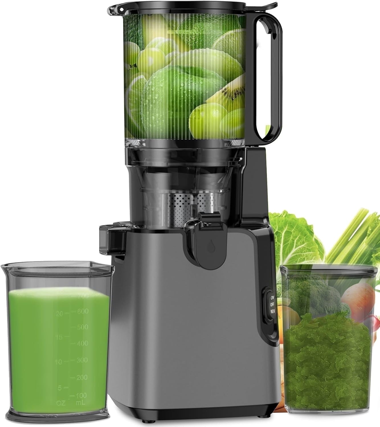 LQZ Juicer Machines with 5.8" Large Feed Chute, Cold Press Juicer For Whole