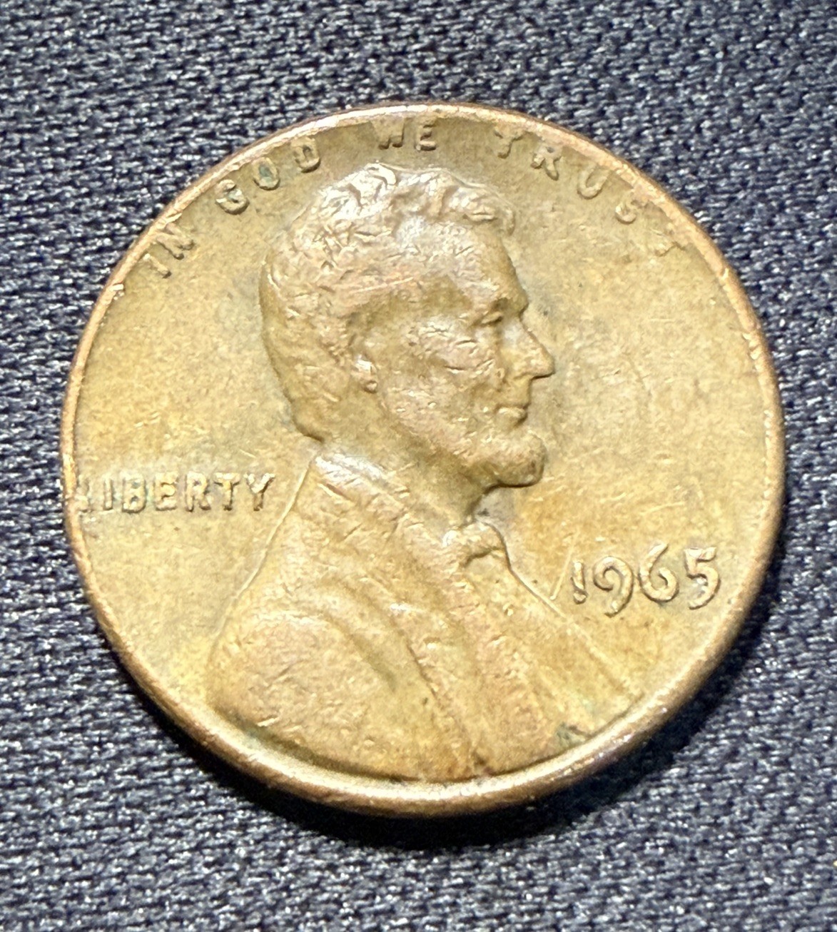 1965 P Lincoln Memorial Cent Penny RPM Die Chip Lettering 3.11g Error Coin Rare