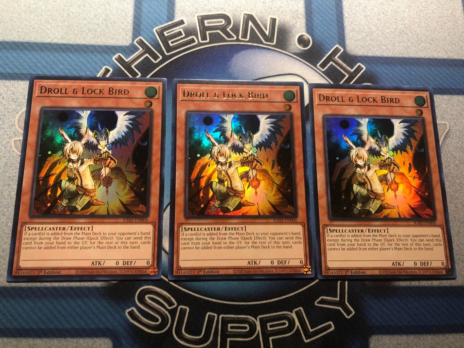 *** 3X DROLL & LOCK BIRD 3X *** 1ST EDITION SUPER RARE SET RA02-EN006 YUGIOH!