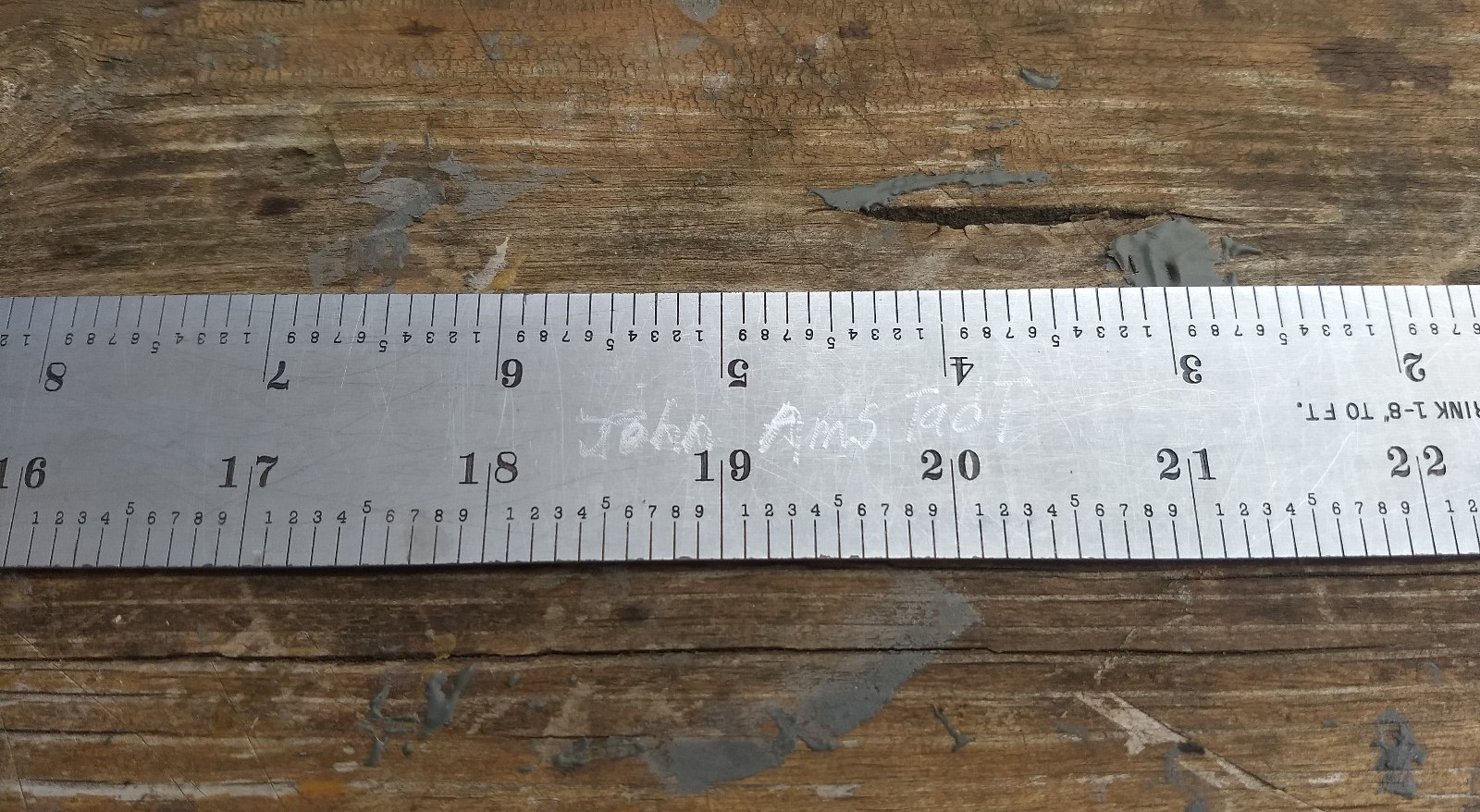 L.S. Starrett Co. 24" 1-8" to Foot Shrink Rule No. C100E No. 6R GRAD