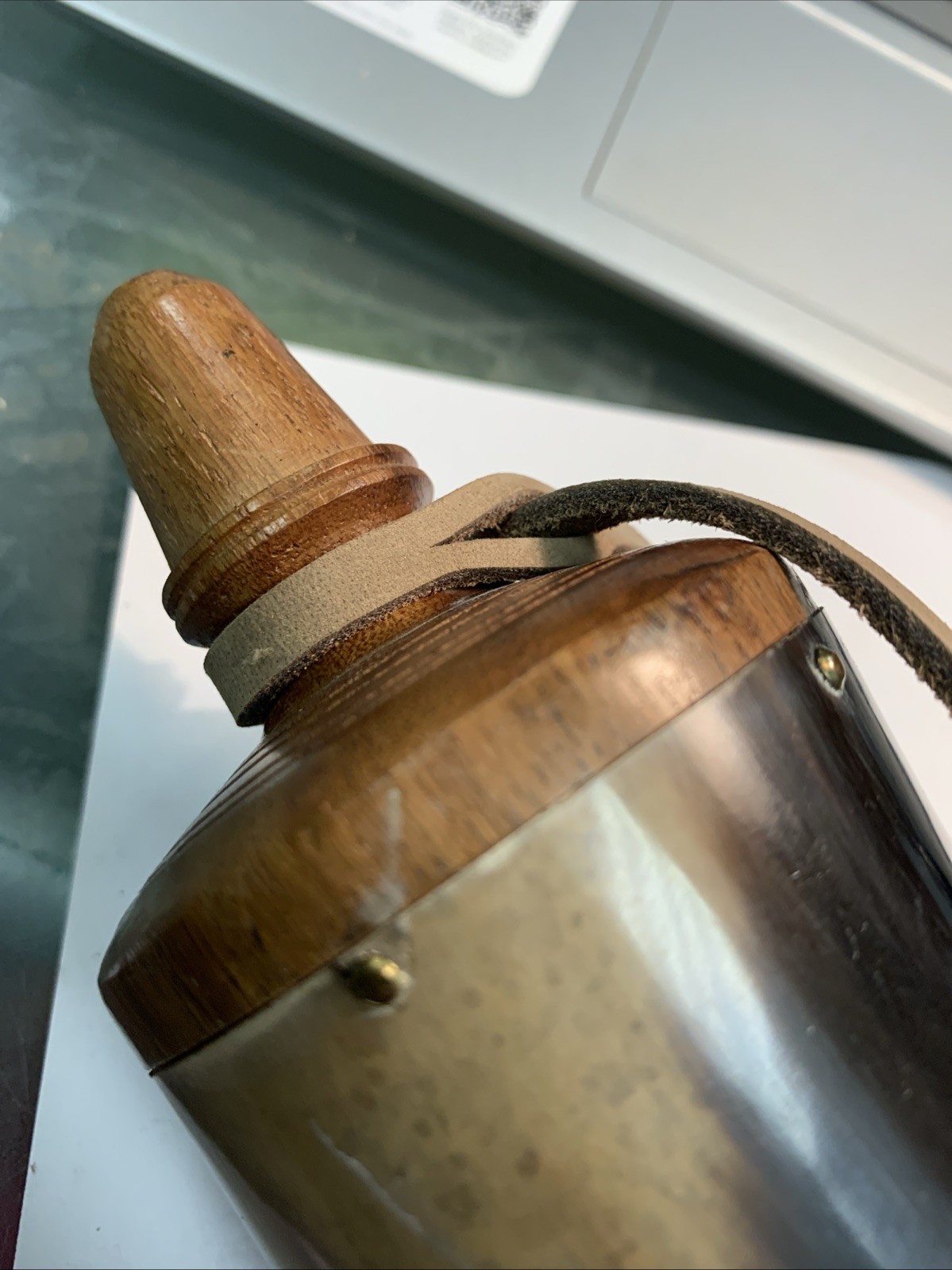 Gun Powder Horn Muzzleloader Reenactment Mountain Man Rendezvous W/ Leather