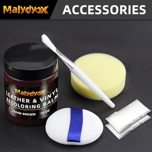10 oz Leather Color Restorer Conditioner, Leather Recoloring Balm Dark Brown