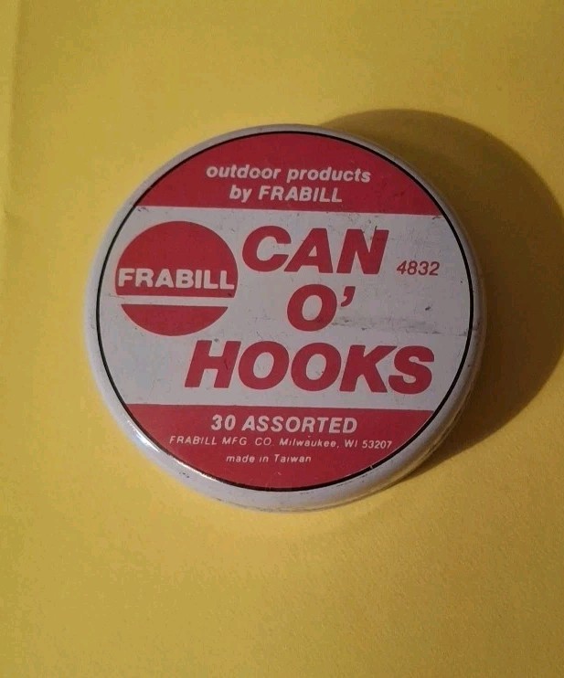 Vintage Frabill CAN-O-HOOKS TIN 4832 WITH HOOKS