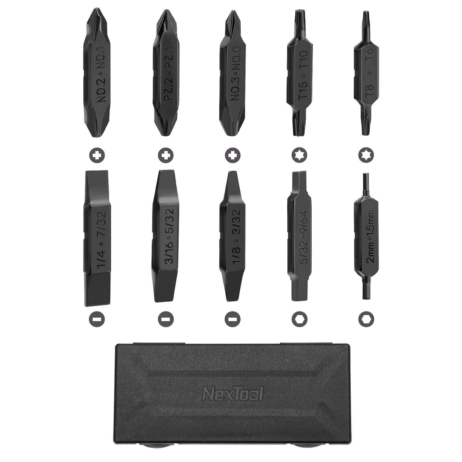 , Bit Kit, 10 Double-Ended Screwdriver Bit Set for Multi-Tools, Pocket Tool E...