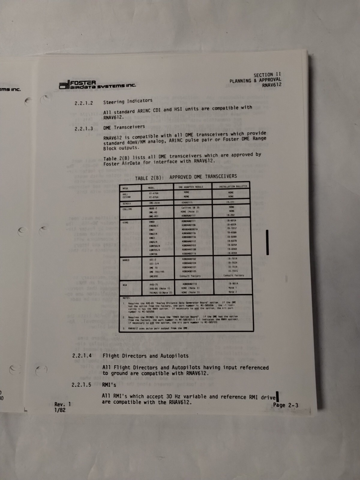 Foster RNAV612 Area Navigation System Installation & Maintenance Manual-Copy