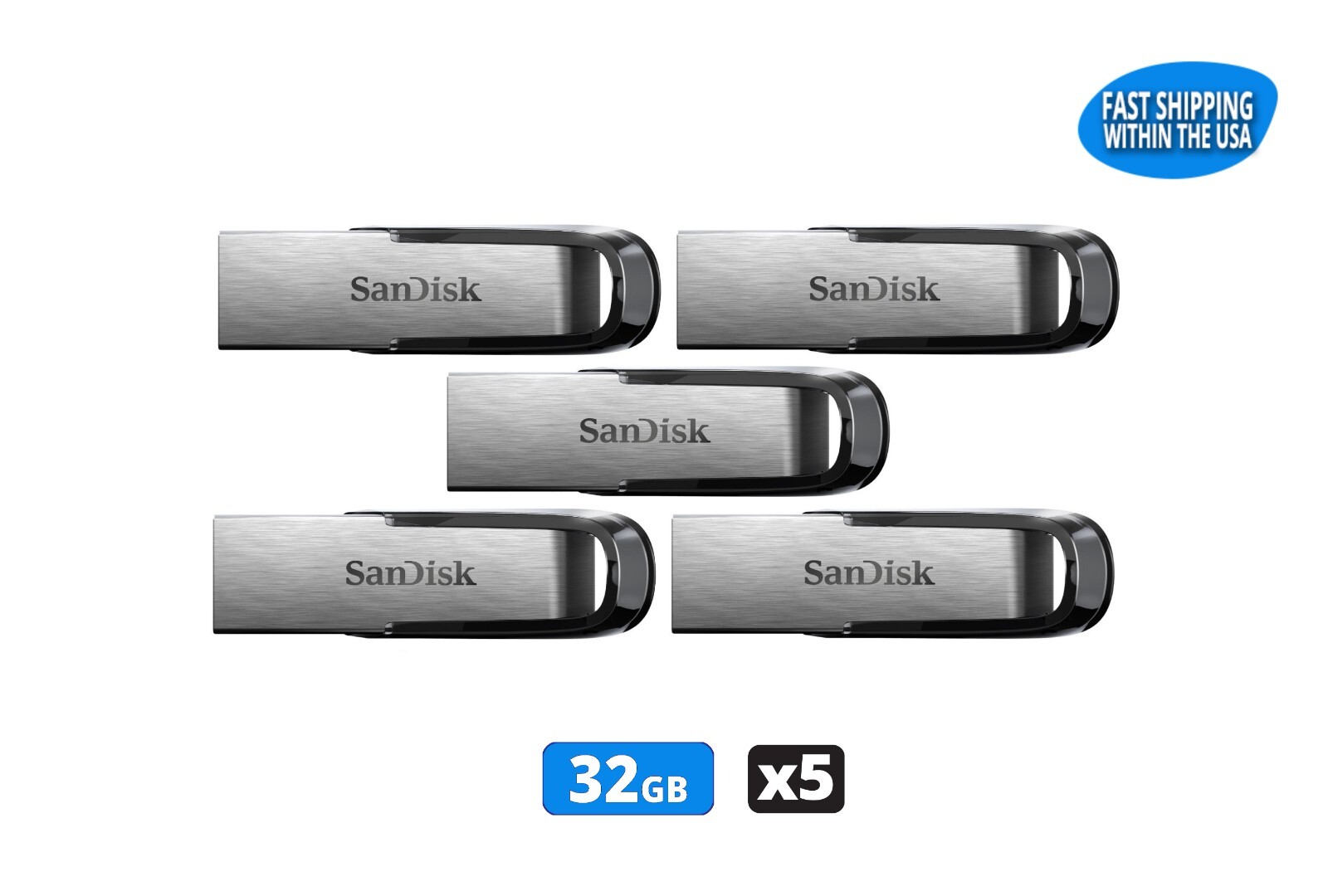 Sandisk Ultra Flair 32GB Flash Drive USB 3.0  Pen Drive Thumb Drive (5 Pack)
