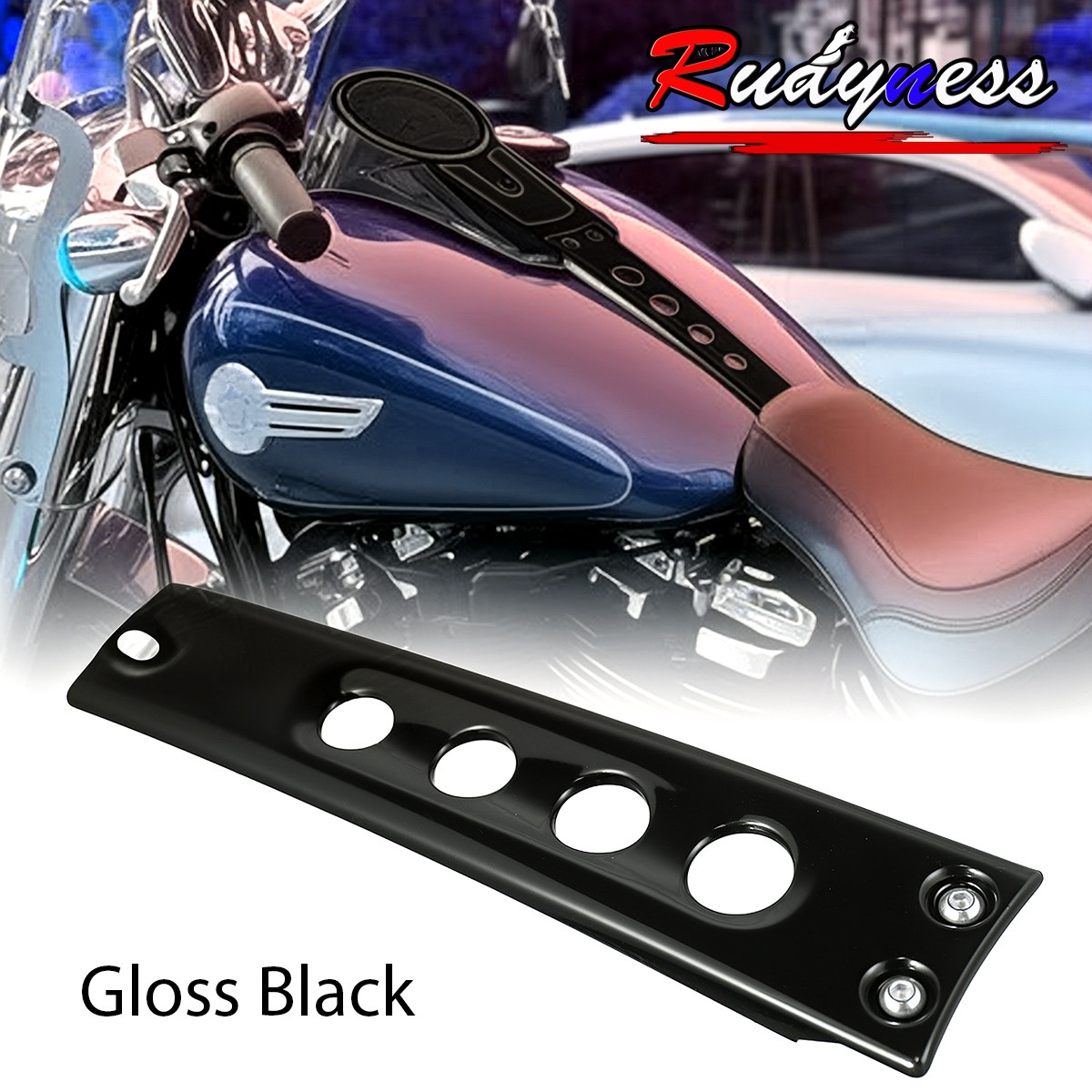 Gloss Black Metal Switch Console Dash Panel For Harley Softail Fat Boy 2018-2025