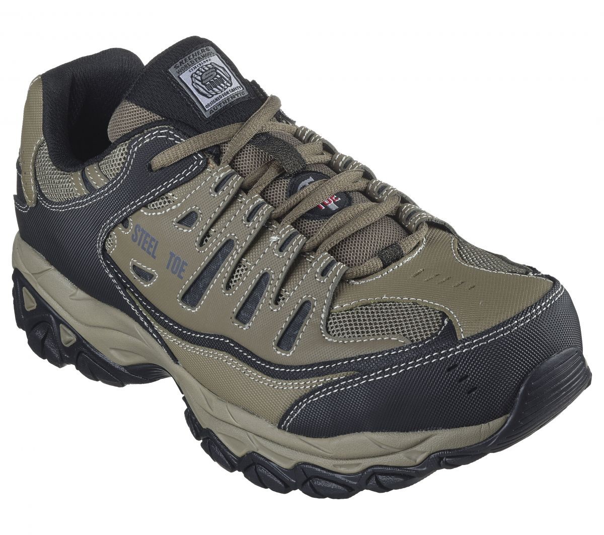 SKECHERS WORK Men's Relaxed Fit: Cankton ST Steel Toe Athletic Work Shoe Pebble/