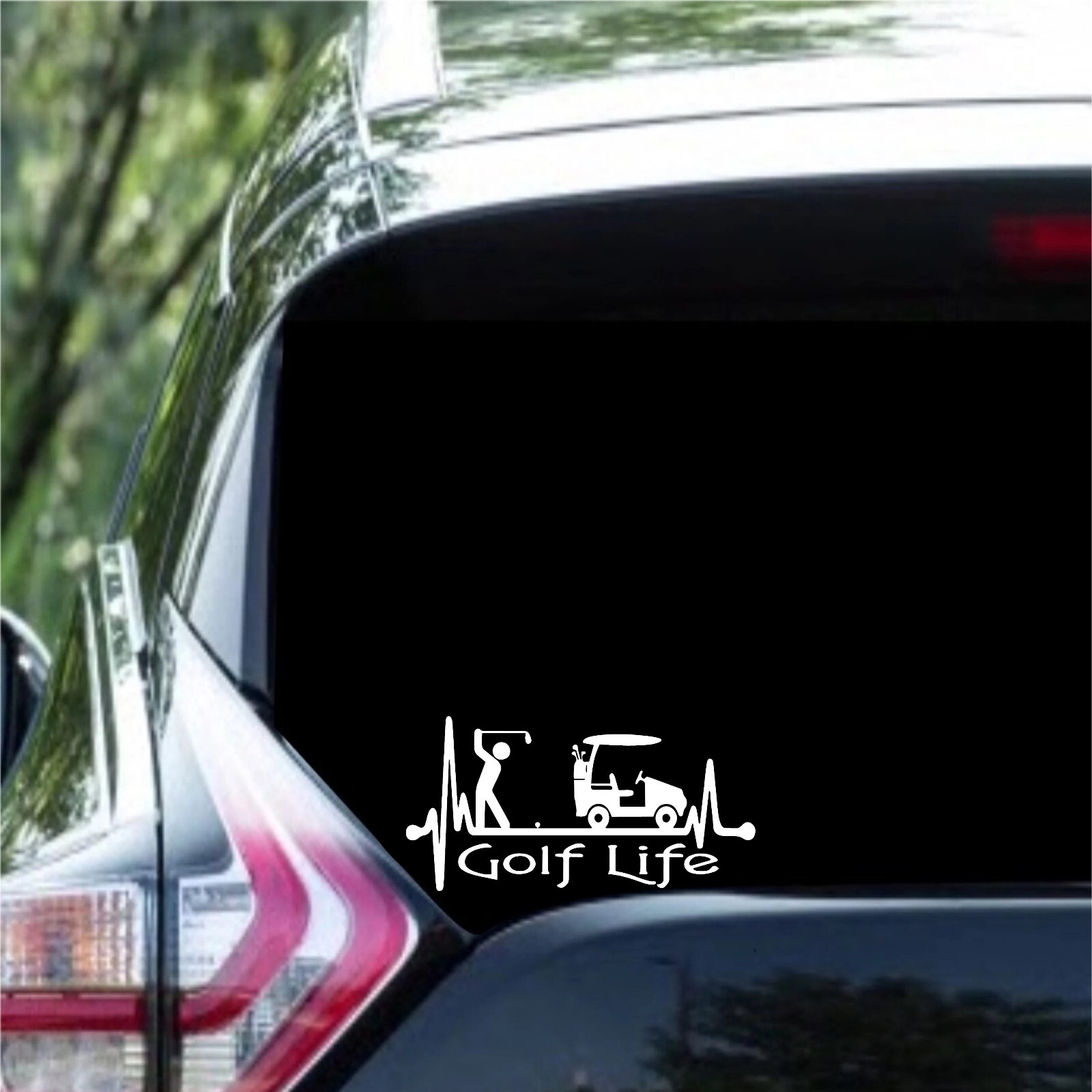 Golf Life Stickman Heartbeat Lifeline Vinyl Decal
