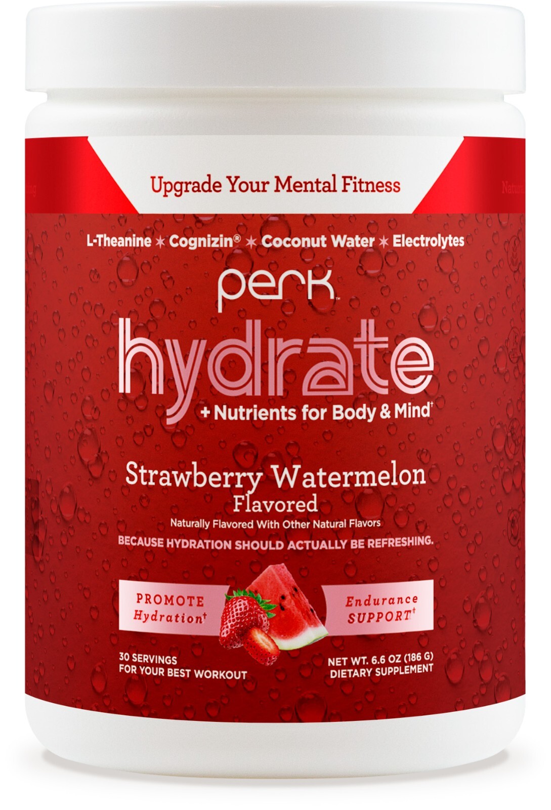 Perk Hydrate Electrolyte Drink Mix Powder (Strawberry Watermelon) 30 Servings
